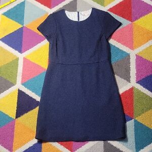 Brooks Brothers Classic Navy Textured Wool Dress Size 8